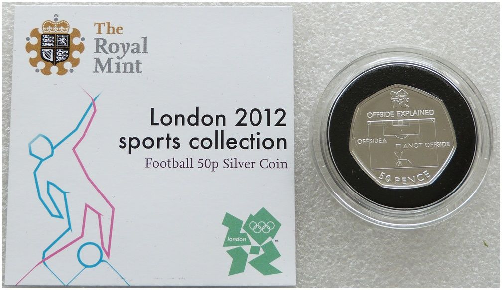 2011 London Olympic 2012 Sports Collection Football 50p Silver Coin Coa