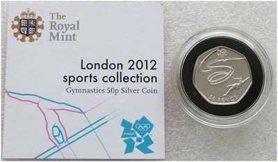 2011 London Olympic 2012 Sports Collection Gymnastics 50p Silver Coin Coa