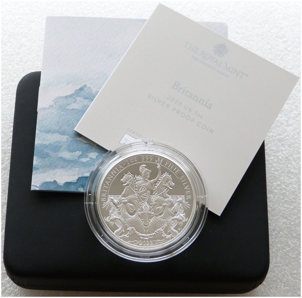 2023 Britannia £2 Silver Proof 1oz Coin Box Coa