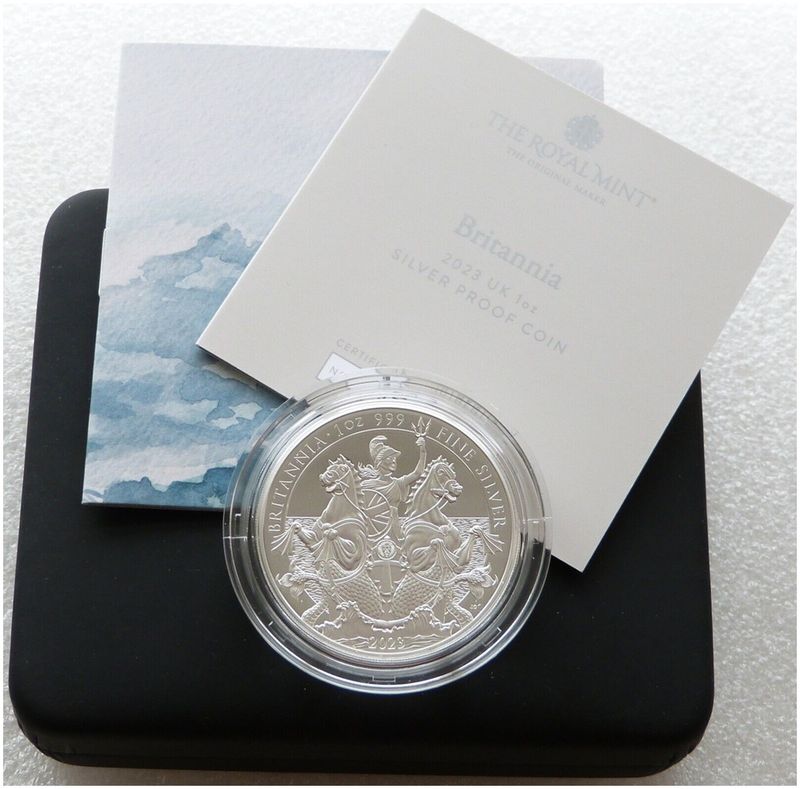 2023 Britannia £2 Silver Proof 1oz Coin Box Coa