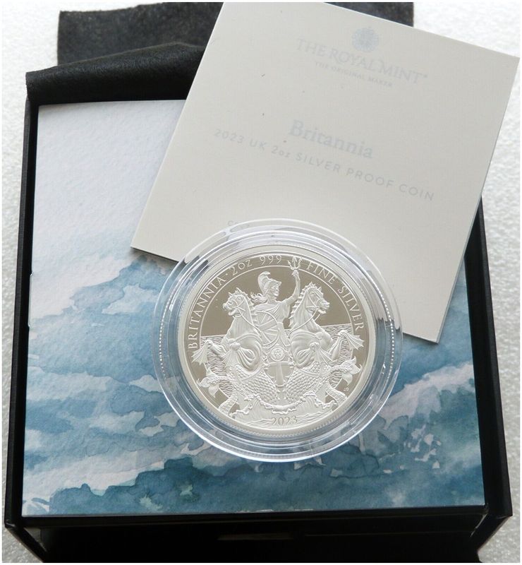 2023 Britannia £5 Silver Proof 2oz Coin Box Coa