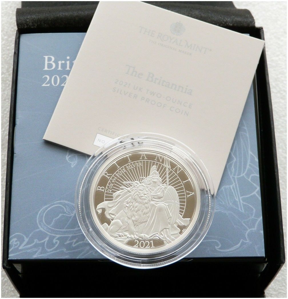 2021 Britannia £5 Silver Proof 2oz Coin Box Coa