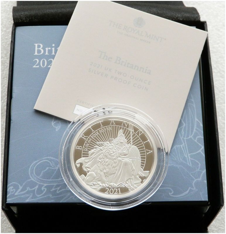 2021 Britannia £5 Silver Proof 2oz Coin Box Coa