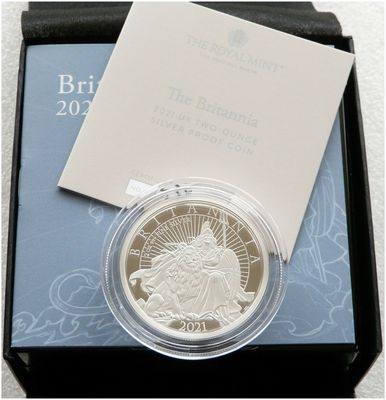 2021 Britannia £5 Silver Proof 2oz Coin Box Coa