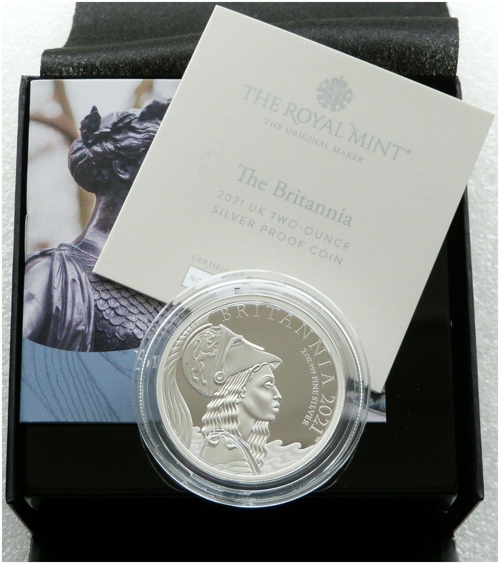 2021 Britannia Premium £5 Silver Proof 2oz Coin Box Coa
