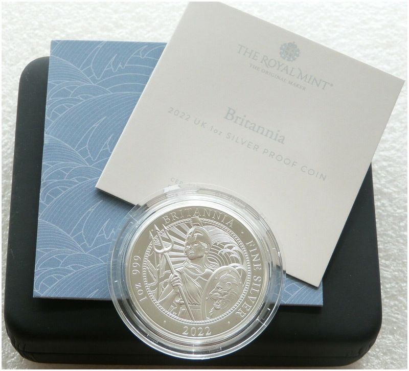 2022 Britannia £2 Silver Proof 1oz Coin Box Coa