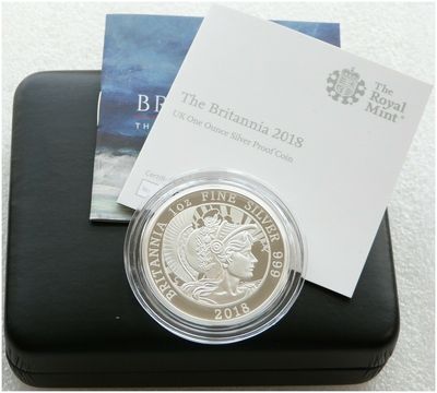 2018 Britannia £2 Silver Proof 1oz Coin Box Coa