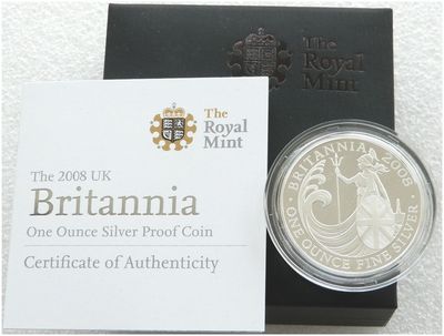 2008 Britannia £2 Silver Proof 1oz Coin Box Coa