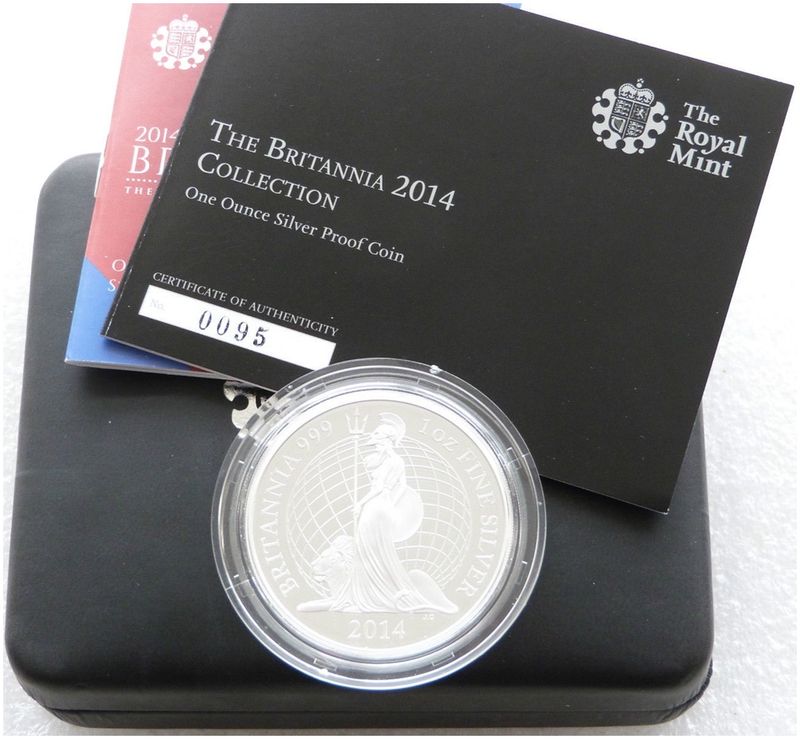 2014 Britannia £2 Silver Proof 1oz Coin Box Coa