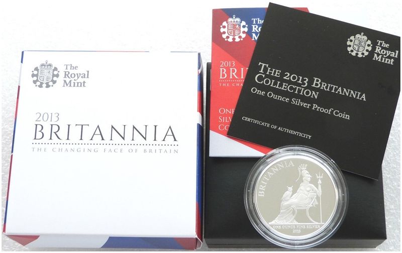 2013 Britannia £2 Silver Proof 1oz Coin Box Coa - Mintage 2,500