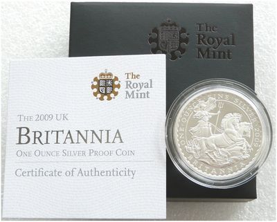 2009 Britannia £2 Silver Proof 1oz Coin Box Coa