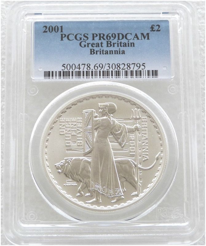 2001 Britannia £2 Silver Proof 1oz Coin PCGS PR69 DCAM