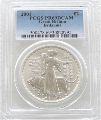 2001 Britannia £2 Silver Proof 1oz Coin PCGS PR69 DCAM