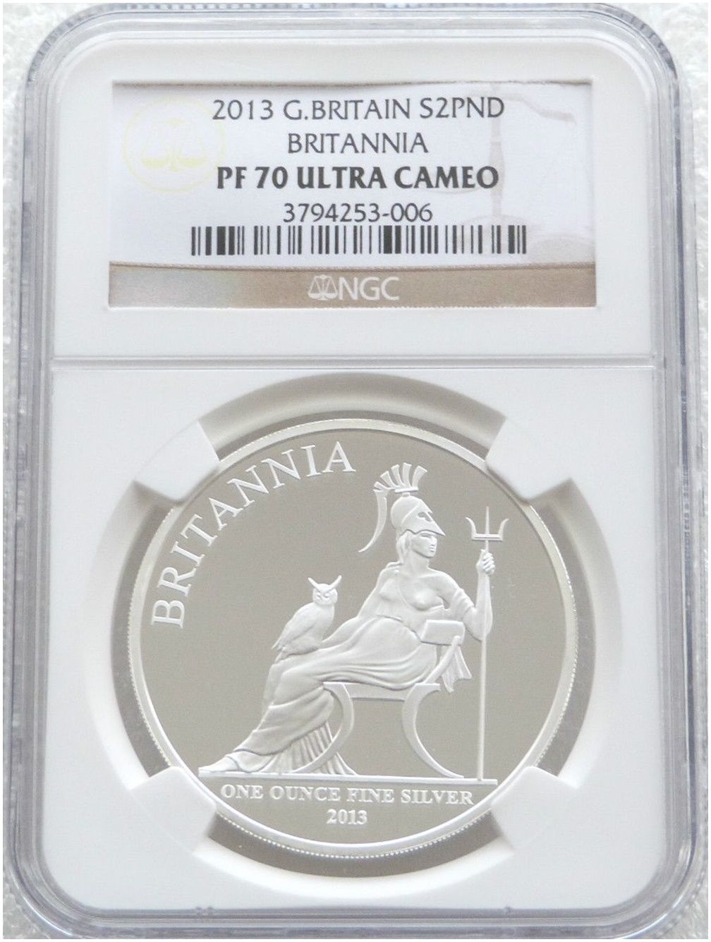2013 Britannia £2 Silver Proof 1oz Coin NGC PF70 UC