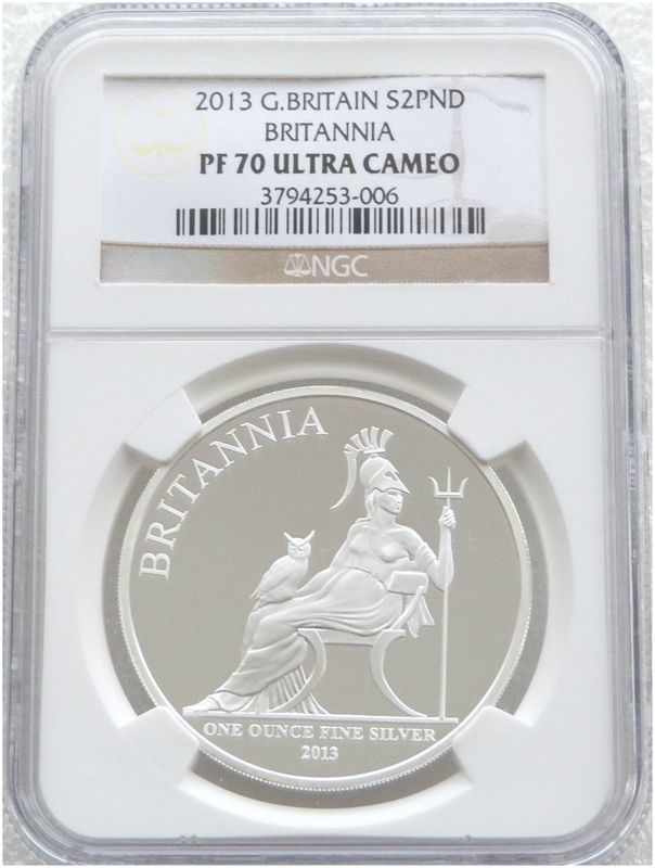 2013 Britannia £2 Silver Proof 1oz Coin NGC PF70 UC