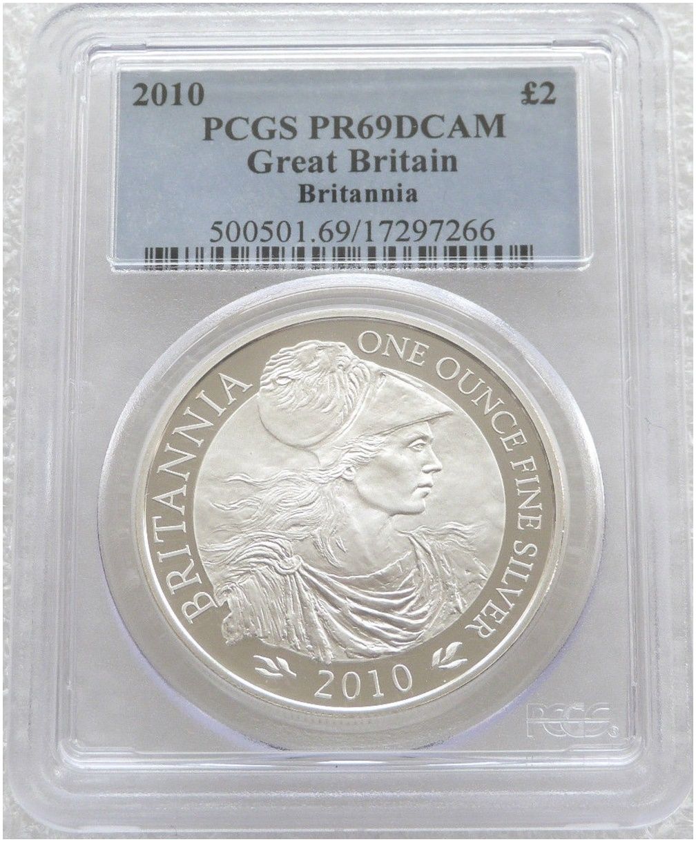 2010 Britannia £2 Silver Proof 1oz Coin PCGS PR69 DCAM
