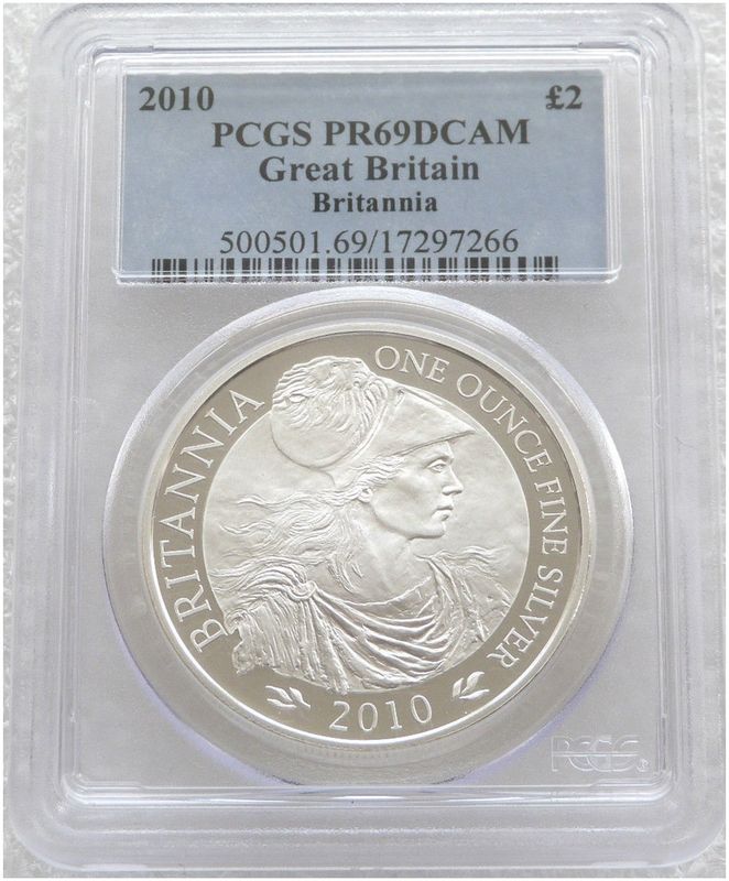 2010 Britannia £2 Silver Proof 1oz Coin PCGS PR69 DCAM