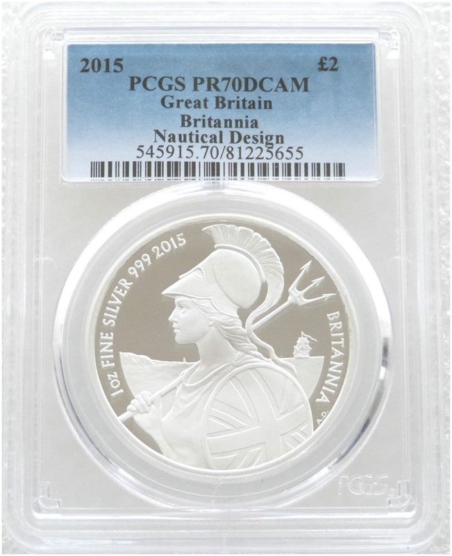 2015 Britannia £2 Silver Proof 1oz Coin PCGS PR70 DCAM