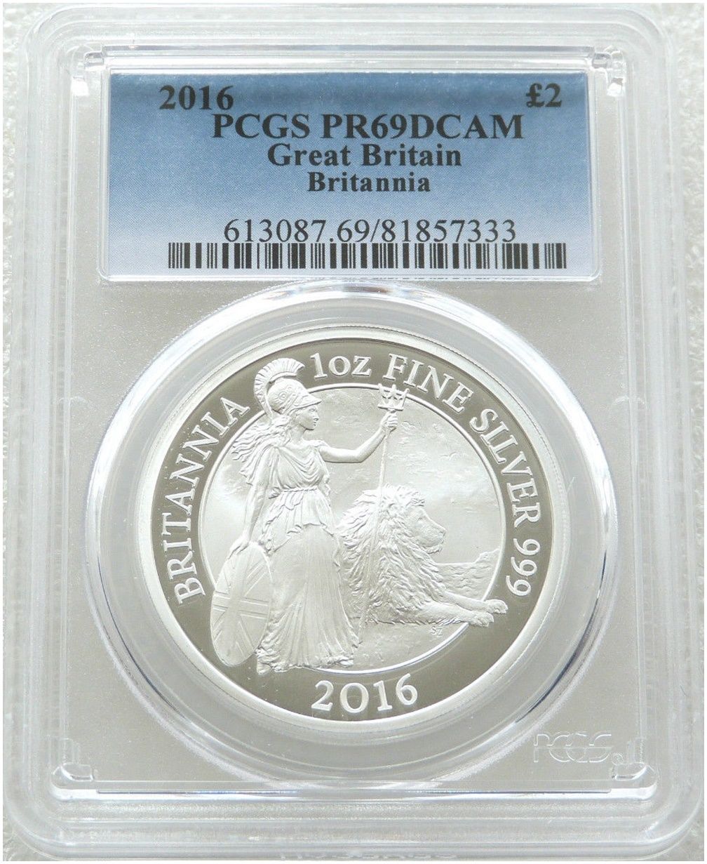2016 Britannia £2 Silver Proof 1oz Coin PCGS PR69 DCAM