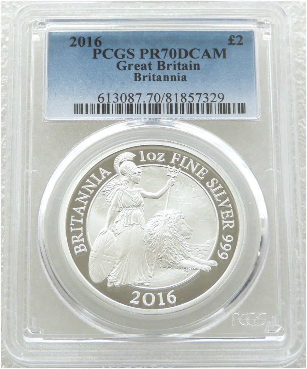 2016 Britannia £2 Silver Proof 1oz Coin PCGS PR70 DCAM