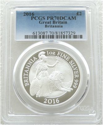 2016 Britannia £2 Silver Proof 1oz Coin PCGS PR70 DCAM