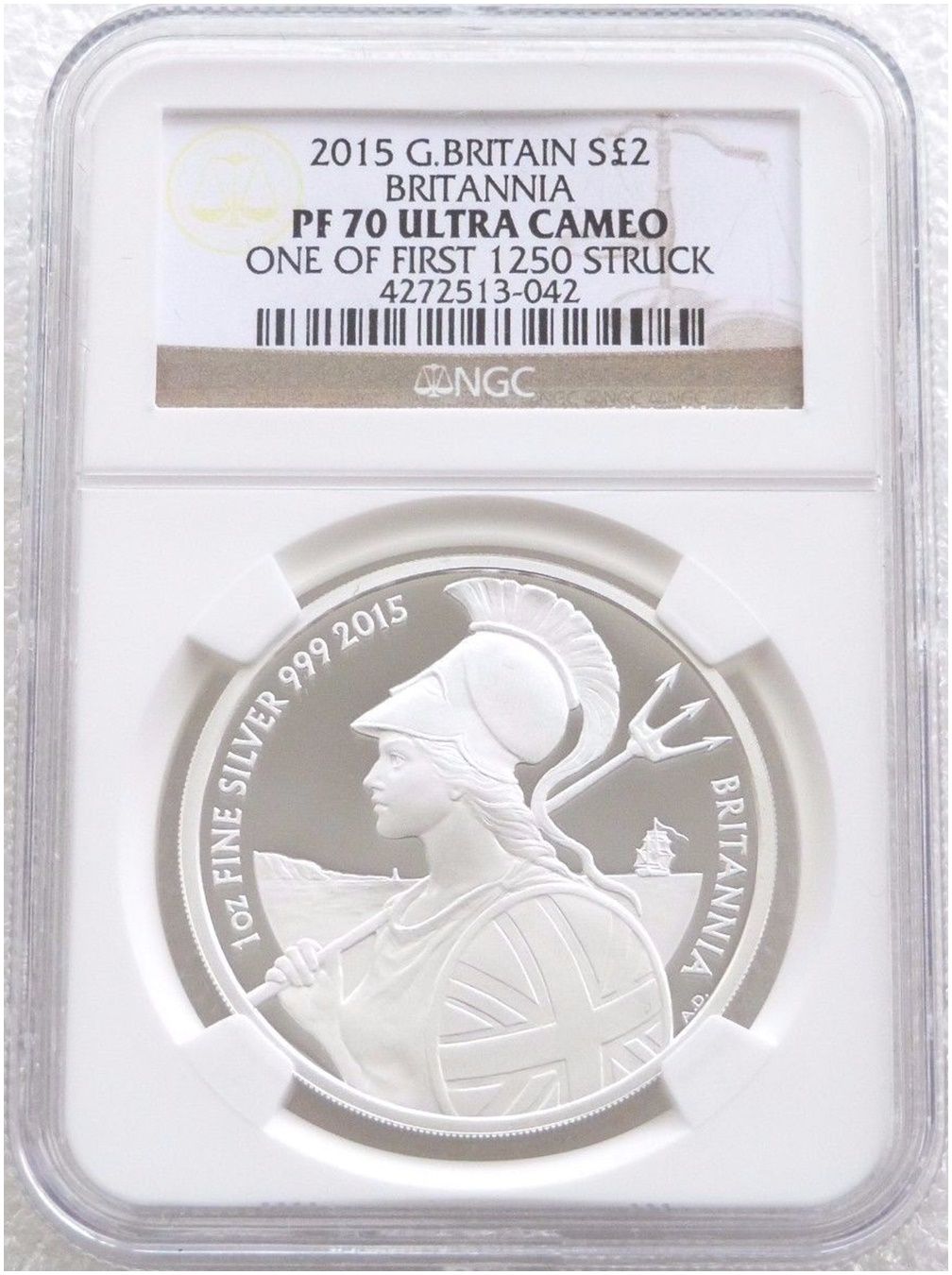2015 Britannia £2 Silver Proof 1oz Coin NGC PF70 UC