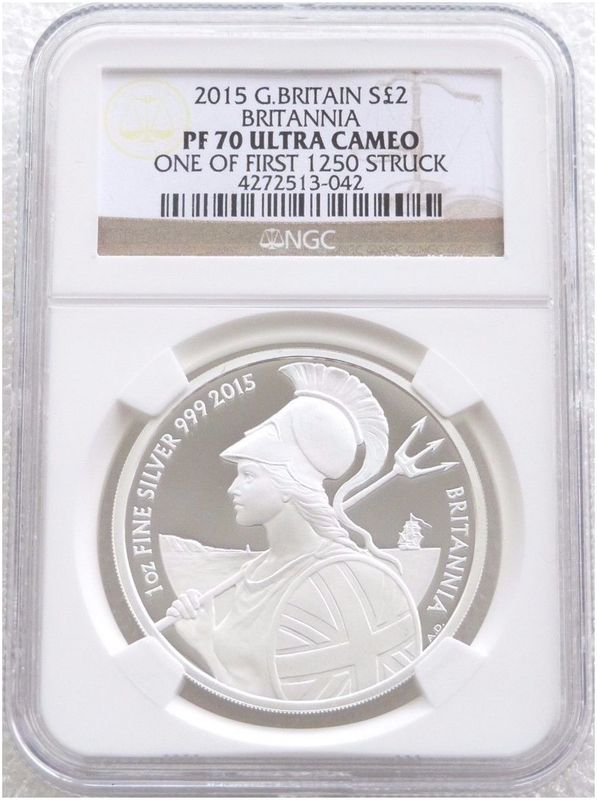 2015 Britannia £2 Silver Proof 1oz Coin NGC PF70 UC