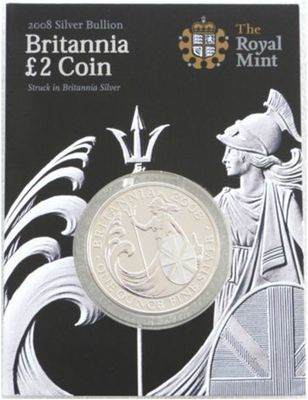 2008 Britannia £2 Silver Bullion 1oz Coin Mint Card