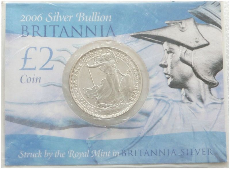 2006 Britannia £2 Silver Bullion 1oz Coin Mint Card Sealed