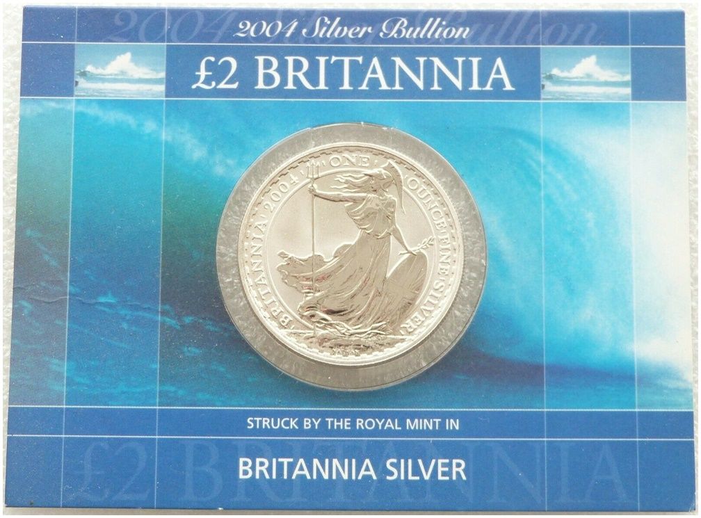 2004 Britannia £2 Silver Bullion 1oz Coin Mint Card