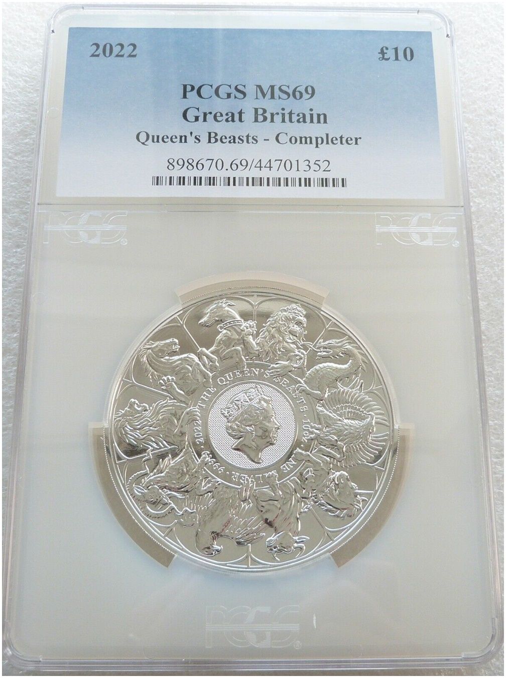 2022 Queens Beasts Completer £10 Silver 10oz Coin PCGS MS69 First Strike