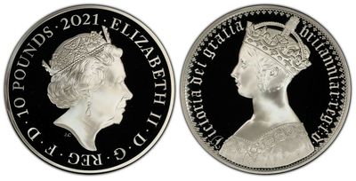 2021 Great Engravers Gothic Crown Victoria Portrait £10