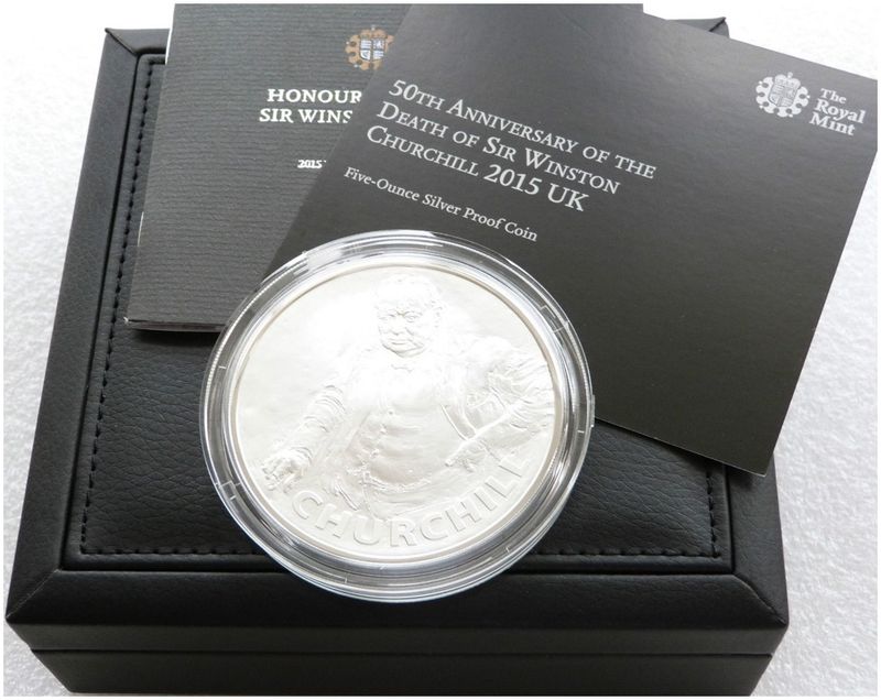 2015 Winston Churchill £10 Silver Proof 5oz Coin Box Coa