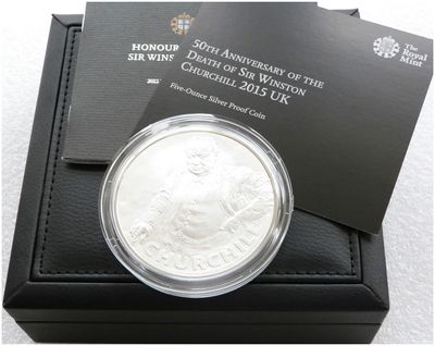 2015 Winston Churchill £10 Silver Proof 5oz Coin Box Coa
