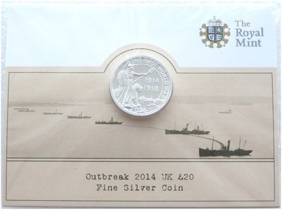 2014 First World War Outbreak £20 Silver Coin Mint Pack Sealed