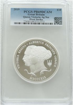 2019 William Wyon Birth of Queen Victoria £10 Silver Proof 5oz Coin PCGS PR69 DCAM First Strike