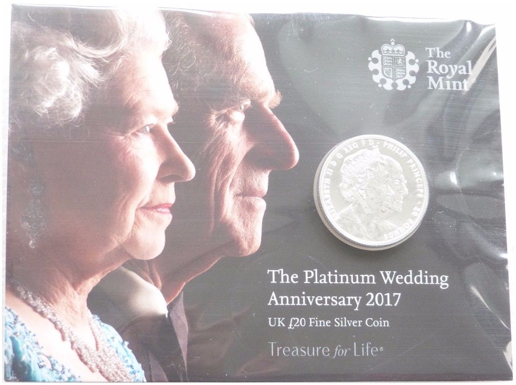 2017 Platinum Wedding £20 Silver Coin Mint Pack Sealed