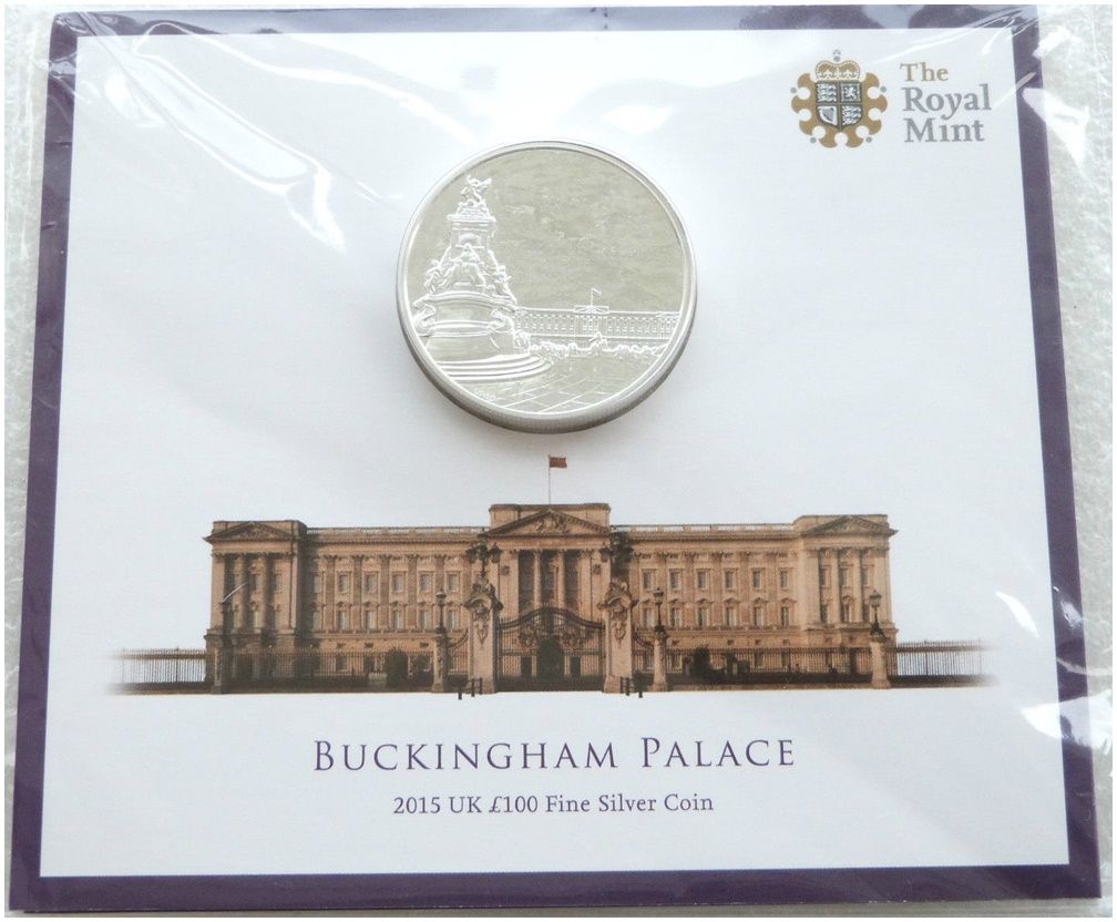2015 British Buckingham Palace £100 Silver 2oz Coin Mint Pack
