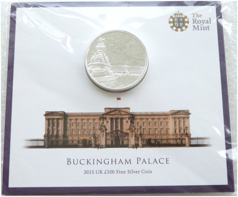 2015 British Buckingham Palace £100 Silver 2oz Coin Mint Pack