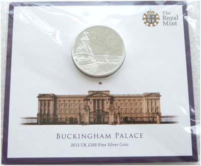 2015 British Buckingham Palace £100 Silver 2oz Coin Mint Pack