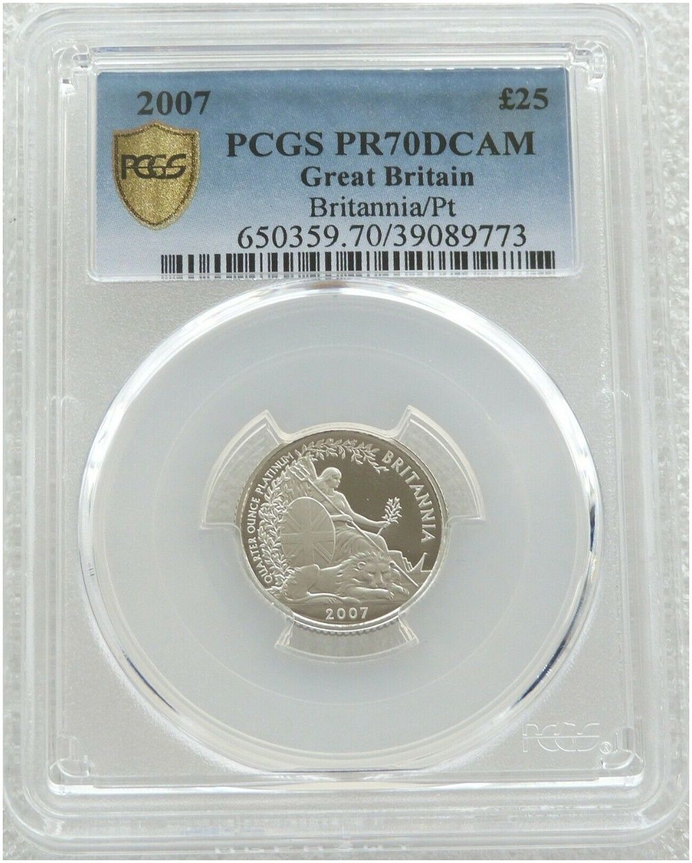 2007 Britannia £25 Platinum Proof 1/4oz Coin PCGS PR70 DCAM