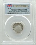 2021 Britannia £25 Platinum Proof 1/4oz Coin PCGS PR70 DCAM First Strike - Mintage 149