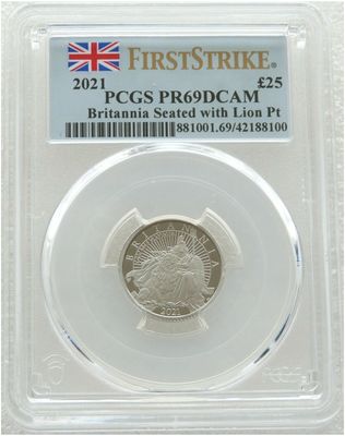 2021 Britannia £25 Platinum Proof 1/4oz Coin PCGS PR69 DCAM First Strike - Mintage 149