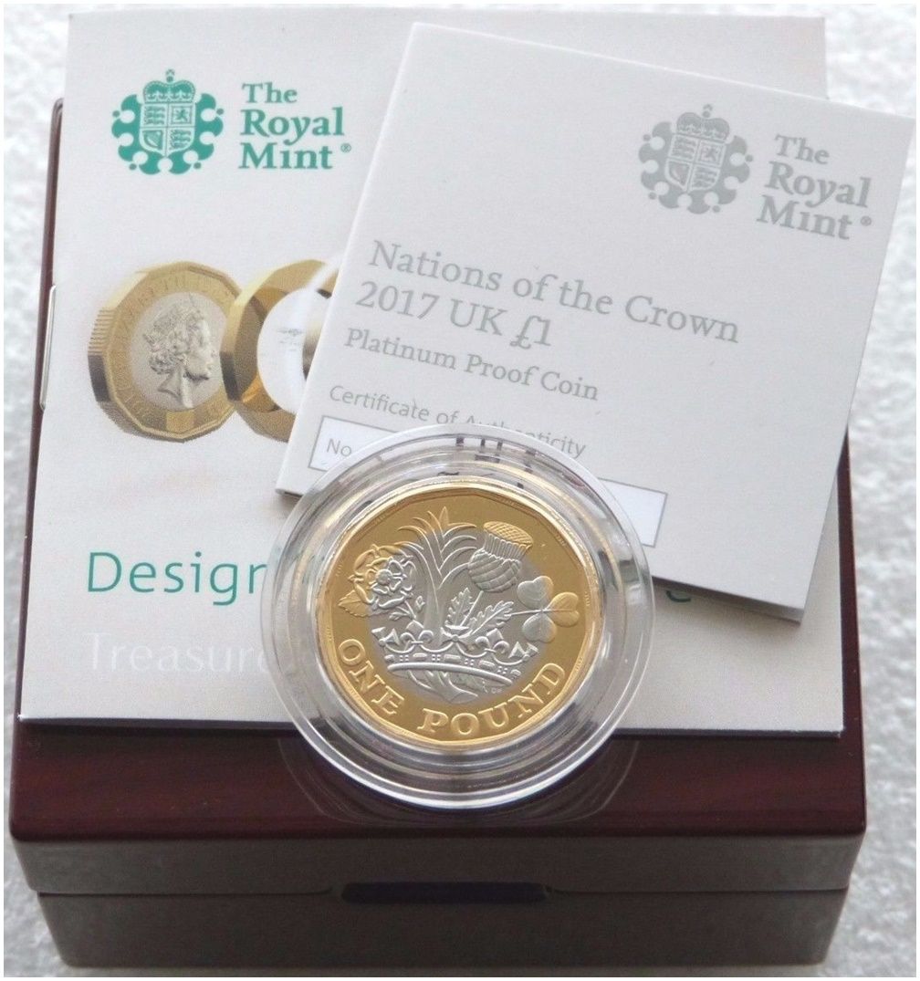 2017 Nations of the Crown £1 Platinum Proof Coin Box Coa - Mintage 232