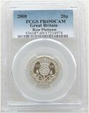 2008 Tudor Rose 20p Platinum Proof Coin PCGS PR69 DCAM