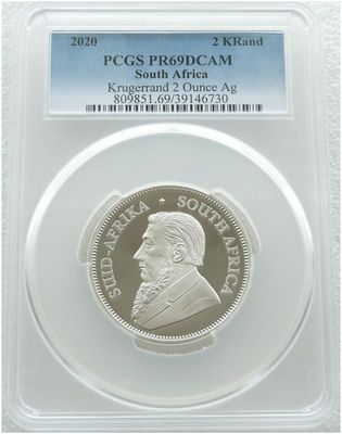 2020 South Africa Krugerrand Silver Proof 2oz Coin PCGS PR69 DCAM - First Year of Issue