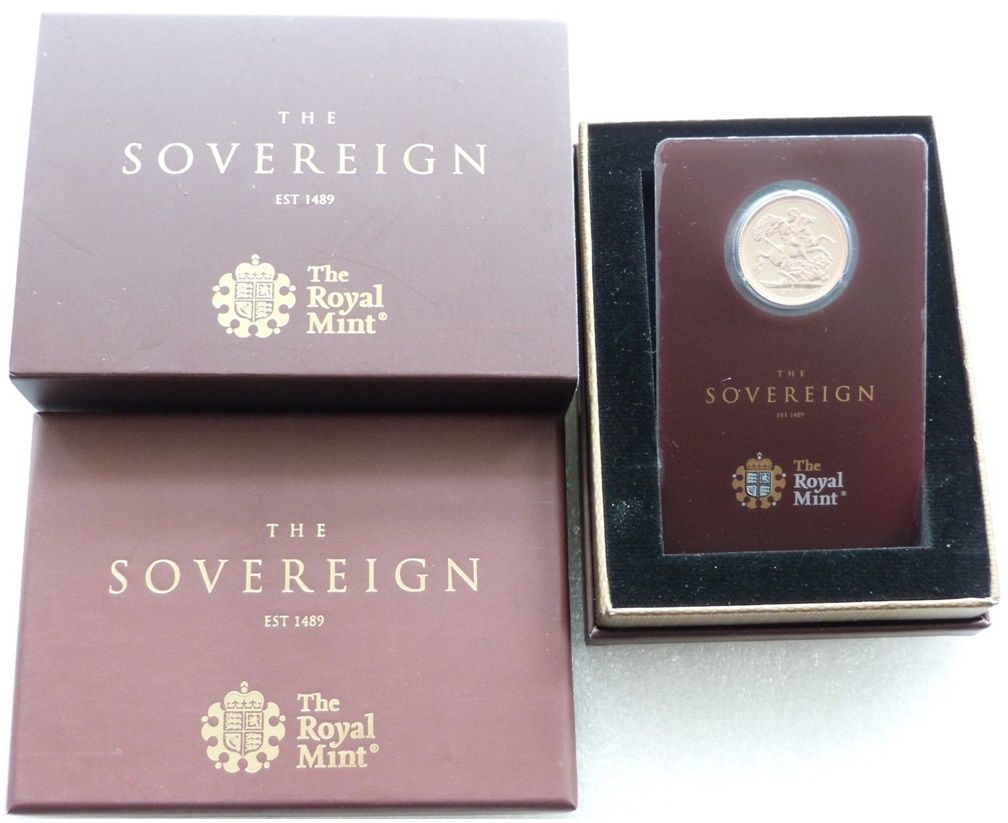 2018-I India Mint Mark Full Sovereign Gold Coin Mint Card Boxed