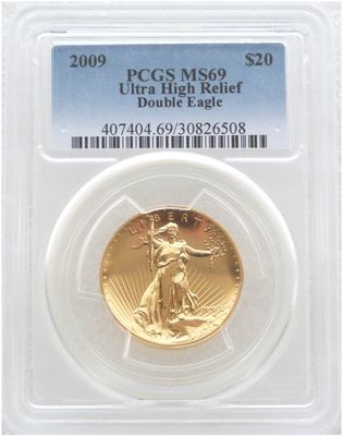 2009 American Ultra High Relief Double Eagle $20 Gold 1oz Coin PCGS MS69