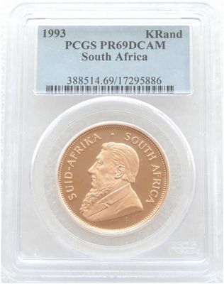 1993 South Africa Full Krugerrand Gold Proof 1oz Coin PCGS PR69 DCAM