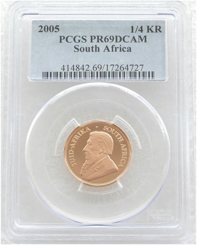 2005 South Africa Quarter Krugerrand Gold Proof 1/4oz Coin PCGS PR69 DCAM